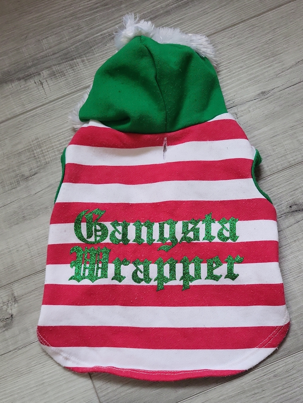 Green & Red Striped Kids Holiday Hoodie - Gangsta Wrapper